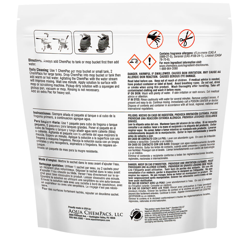 Aqua ChemPacs Citrus Floor Cleaner 1 x 20_PK x 15 grams (9321343) - Back.jpg